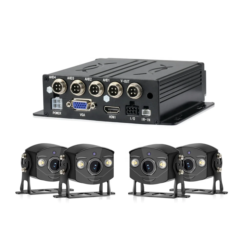 1080P Car Black Box 4 Channel Dvr 4ch MDVR Mobile Video Security Camera System Truck Bus RV Vehicle Recorder