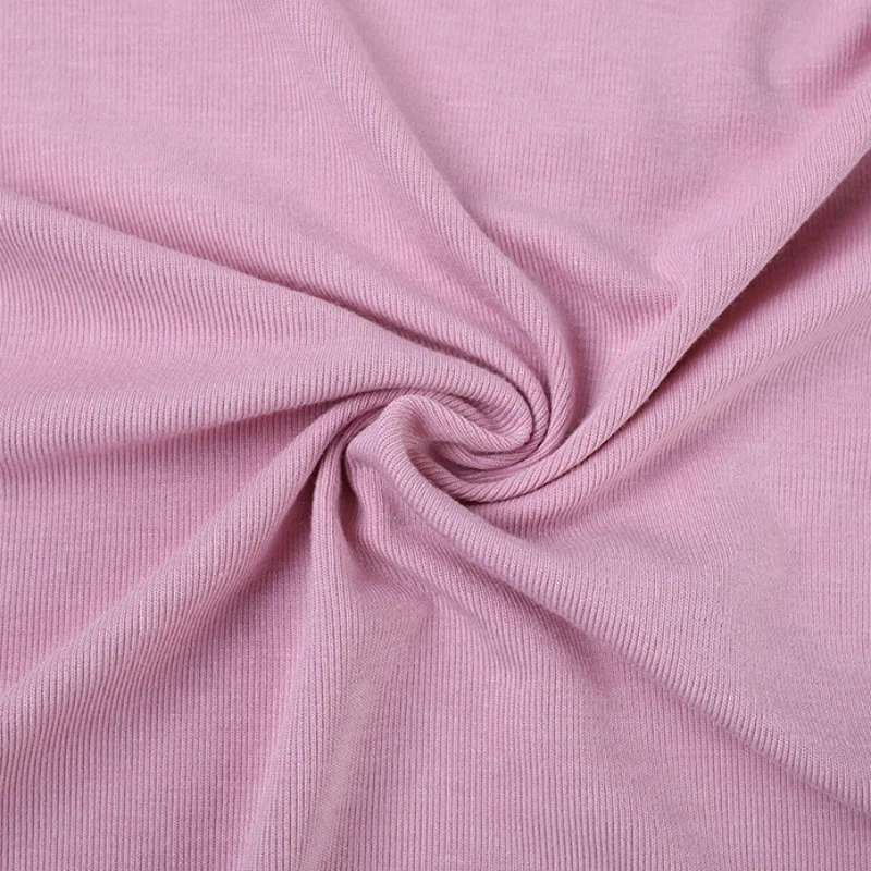 Solid color rayon 93% tencel 7%spandex soft jersey melange 1x1/2x2 rib interlock weft knit fabric manufacturer