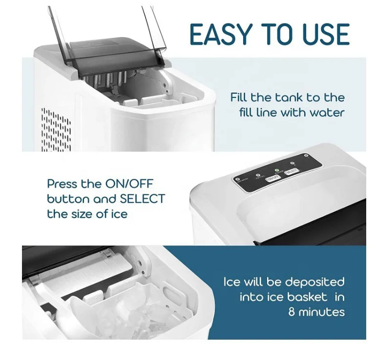 Mini Portable Ice Maker Self-contained Producing Household Ice Making Machine Ice Cube Maker for Bar