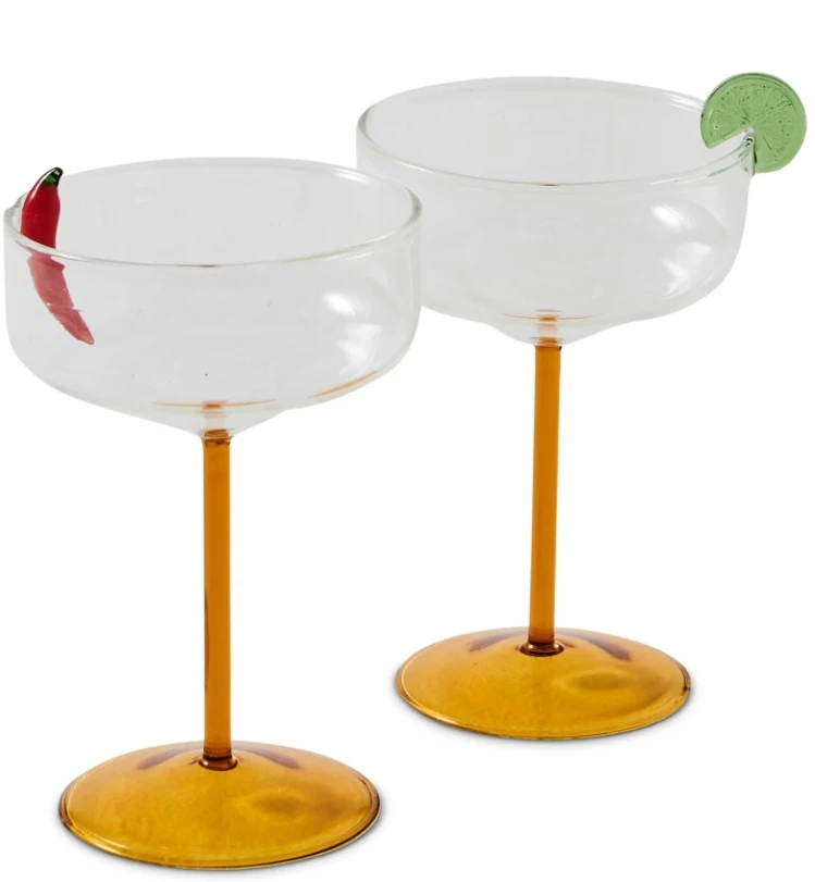 Wholesale Customized 3D Lemon Bar Drinking Martini Cocktail Coupe Glasses For Champagne