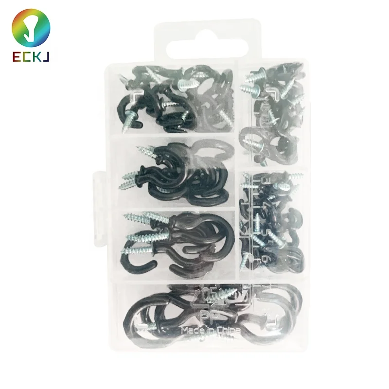 ECKJ 70 transparent box packaging six colors eighth coated cup hook