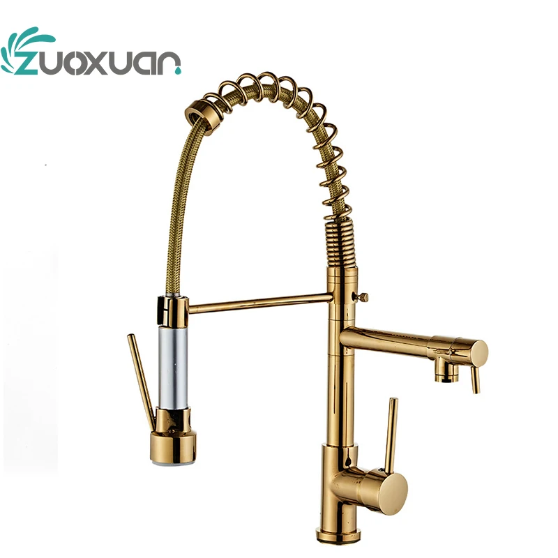 Zuoxuan Modern C Thermostatic Single Handle Pull Down Sprayer Kitchen Mixer Sink Kitchen Tap Faucets