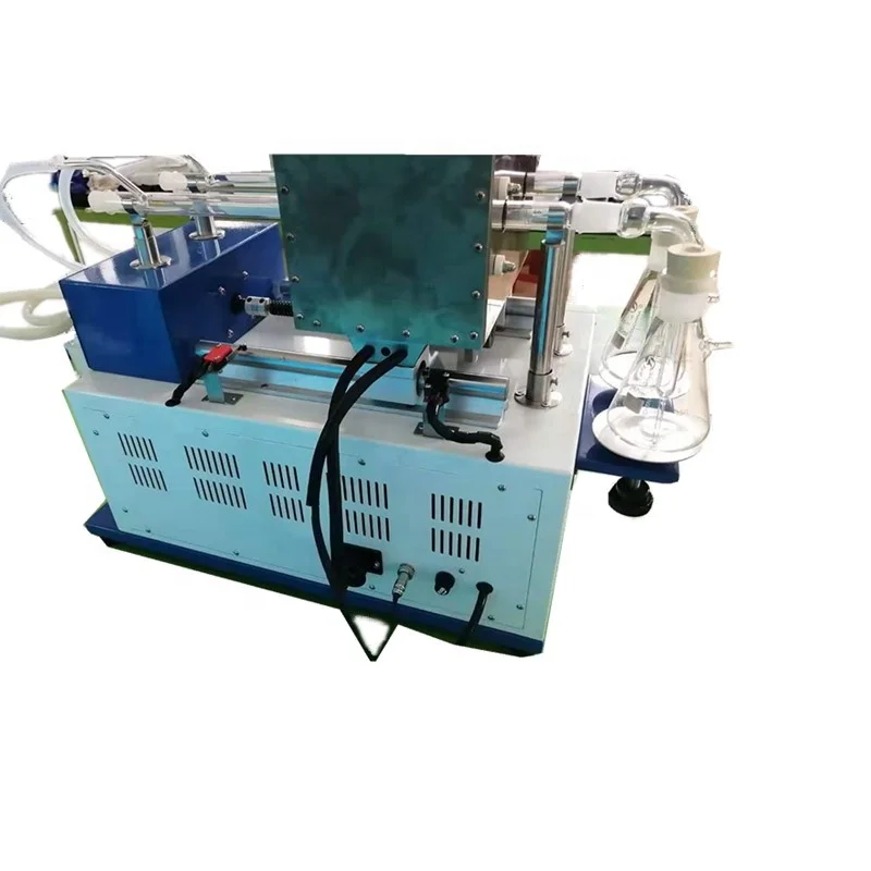 Quartz Tube Sulfur Apparatus in Dark Petroleums Oil