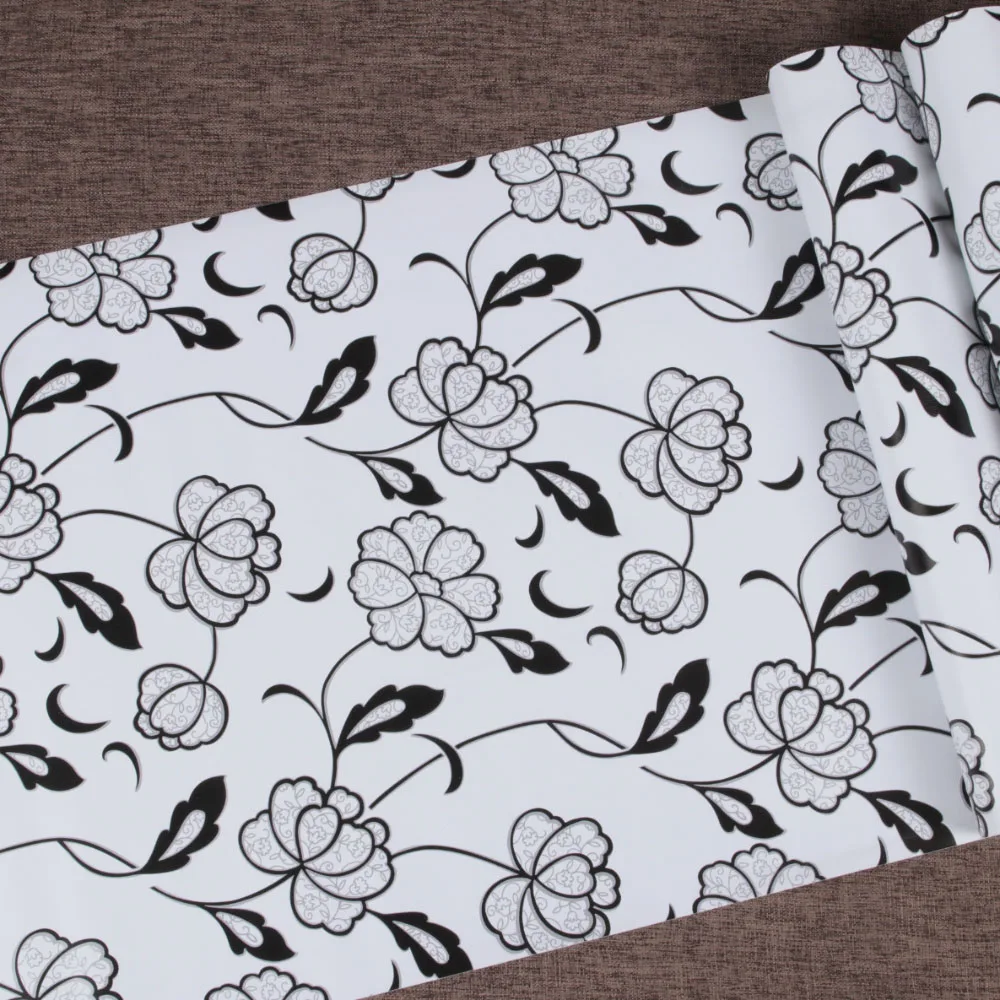 Jinyi Floral PVC Wallpaper Sticker For Kitchen Bathroom Waterproof Contact Paper Furniture Decorative Film
