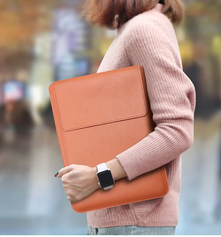 PU Leather Laptop Sleeve Case for Macbook Custom 13 14 16 inch Laptop Sleeve Bag