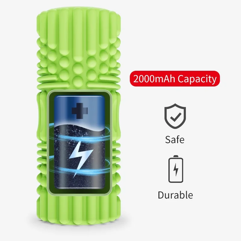 New Trending Electric Vibrating Fitness 33cm EVA Yoga Foam Roller with LED Display for Muscle Deep Tissue Percussion Relaxation