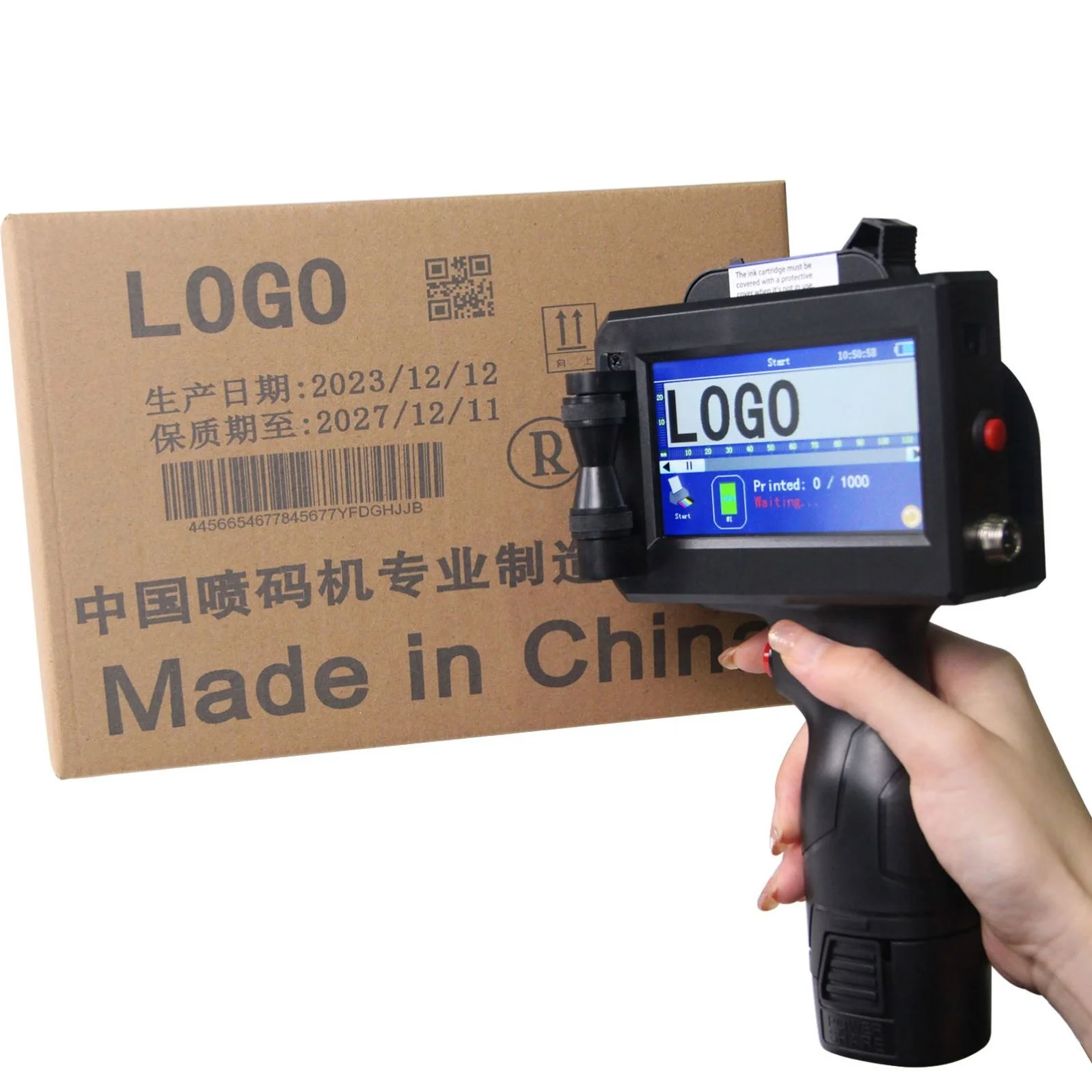 Handheld Mini Inkjet Printer 12.7 Mm TIJ Printer for Barcode Logo QR Code Image and Date Printing Thermal Inkjet Encode