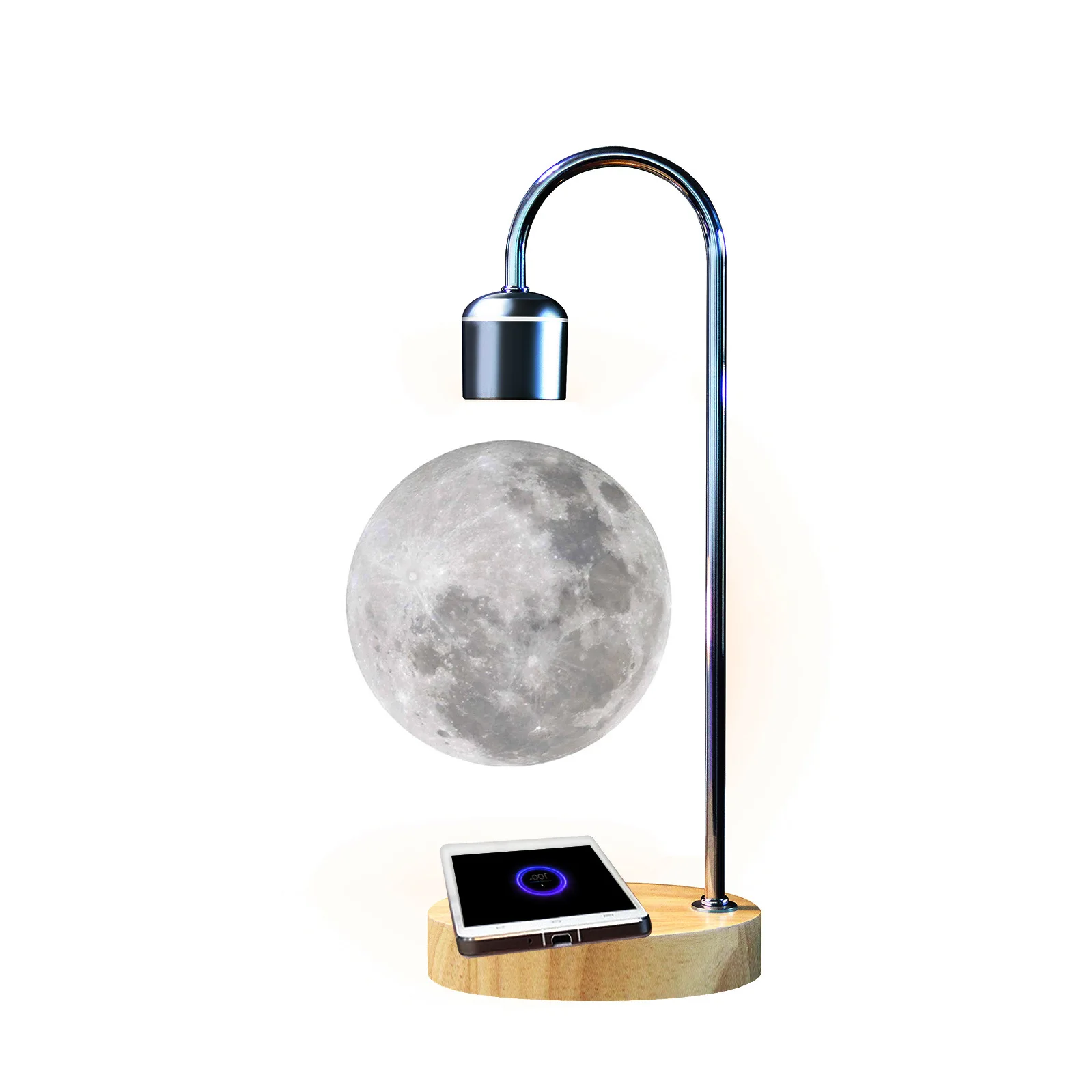 3D Printing Creative Maglev Moon Lamp Home Furnishing New LED Night Lights Phone Wireless Charging
