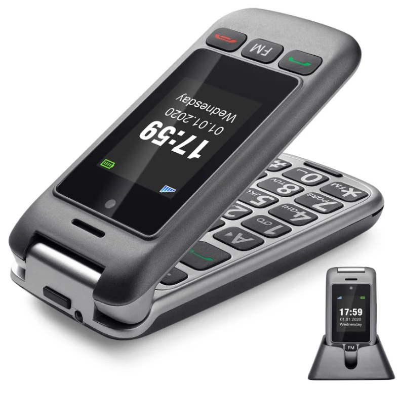 Artfone 4G dual LCD flip Senior phone cellPhone for elderly people artfone factory artfone G6 4G cellphone mobile phone