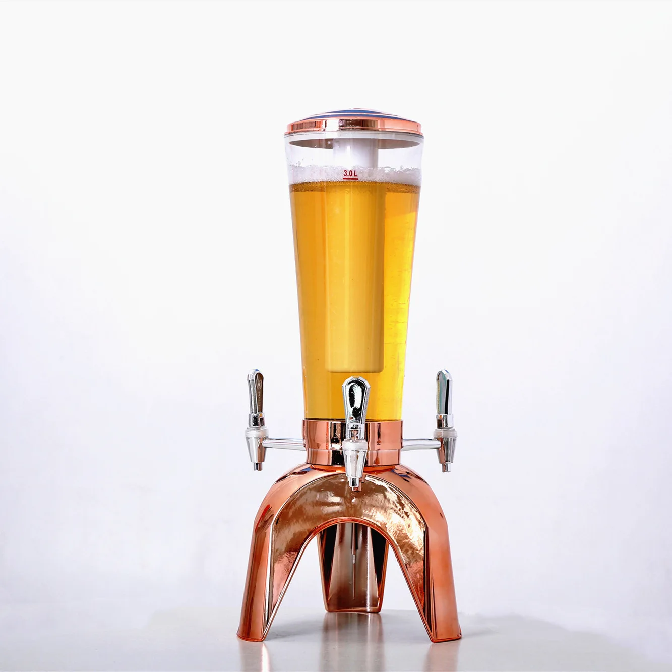 Commercial 5L Three-Head Beer Tower Set with Wine Column Large 5L Bar Wine Rack and Tie for Nightclubs and Parties