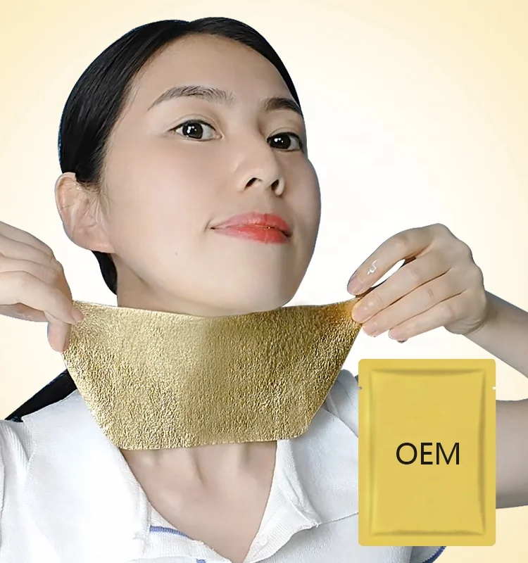 24K Gold Anti Wrinkle Neck Mask For Oem Factory Wholesale 24K Nano Gold Anti-Aging Mask Best Face Neck Lift Korean Mask