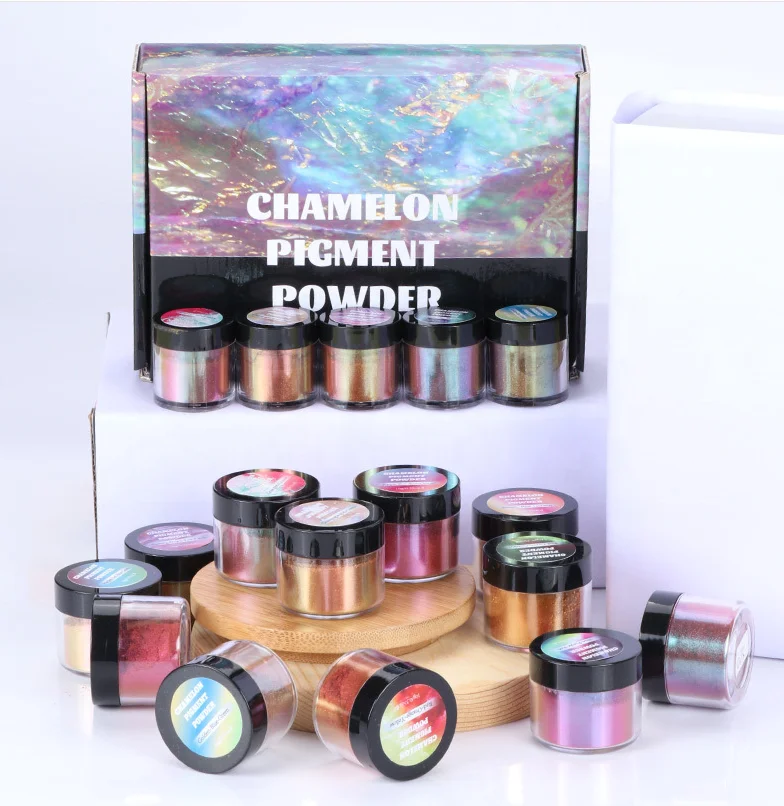 
Osbang 5g 12 colors Magic Color Chameleon Pearl Pigments Mica Powder Magic Color-Change For Automotive Paints cosmetic and DIY 