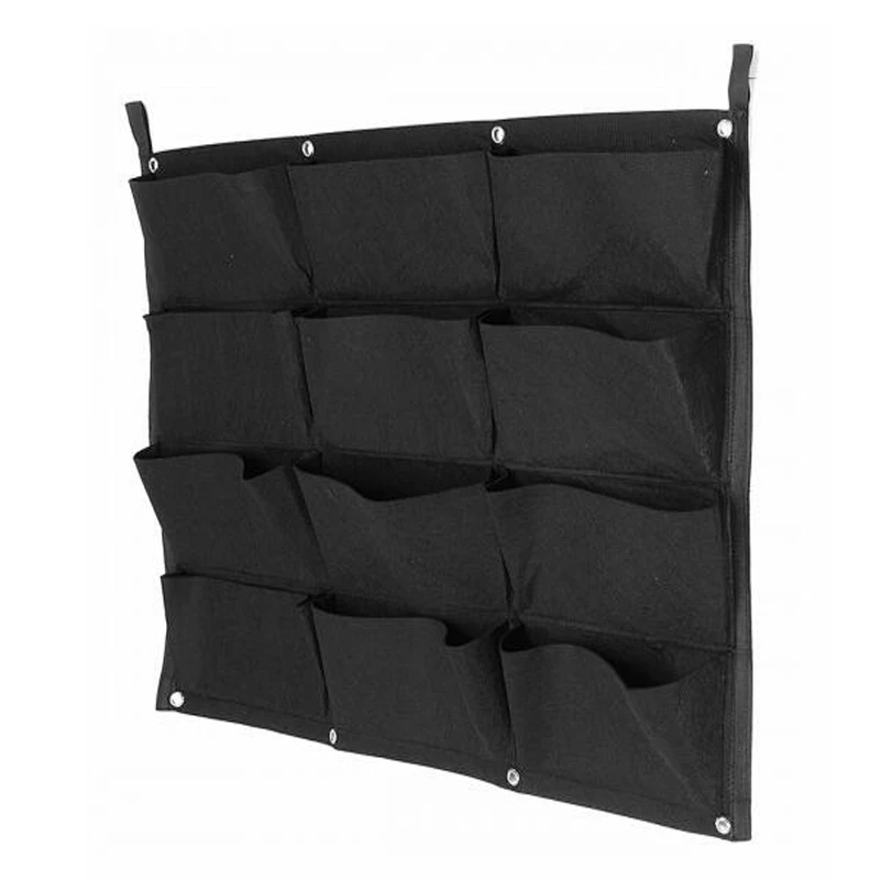 DIY Indoor Use 12 Pockets Felt Vertical Garden Planter Bag with Waterproof Back Biodegradable Fabric Grow Pocket