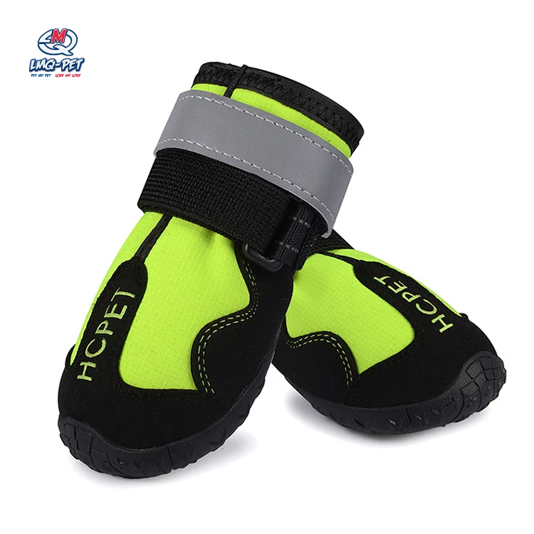 Dog Snow Boots Dog Waterproof Shoes Reflective Stripes Nylon Pet Shoes Anti-Slip Sole Dog Waterproof Shoes