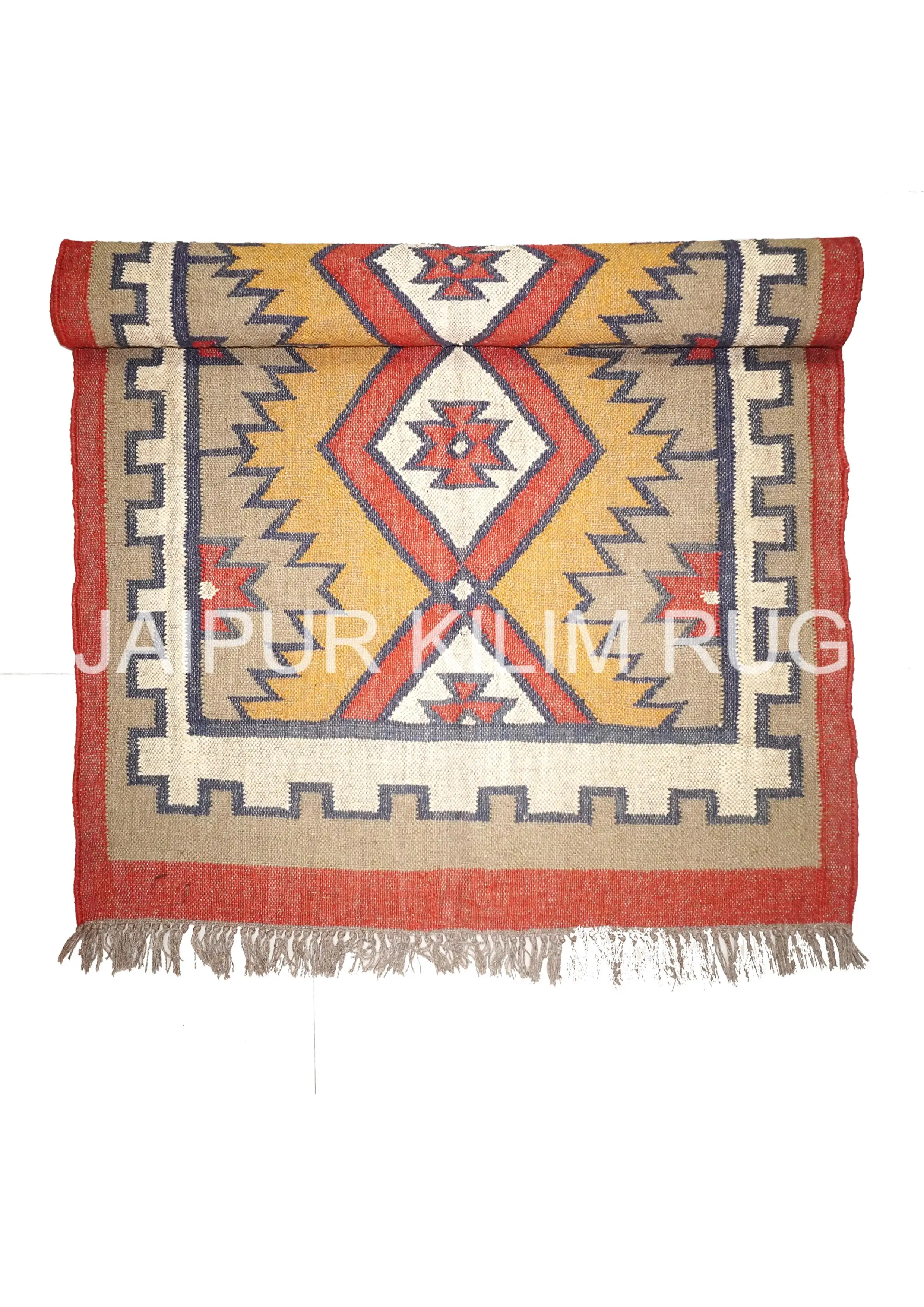 Handwoven Kilim Carpet Jute Wool Hallway Runner Wholesale Rugs Carpets Handmade Floor Mat Indian Kilim Rug