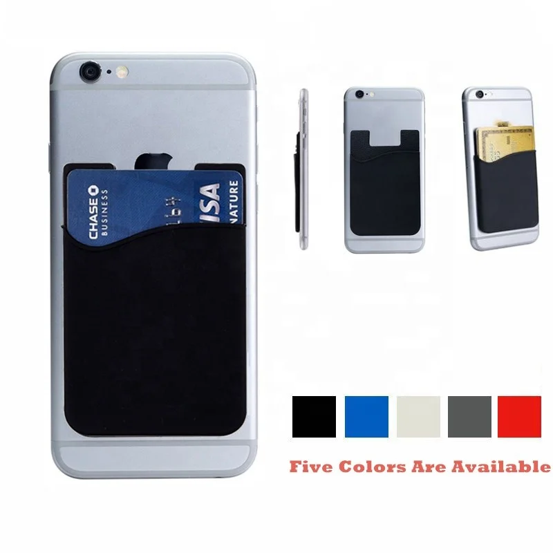 Wholesale High Quality Rubber Card Holder Strong Adhesive Phone Wallet Sticker With Logo