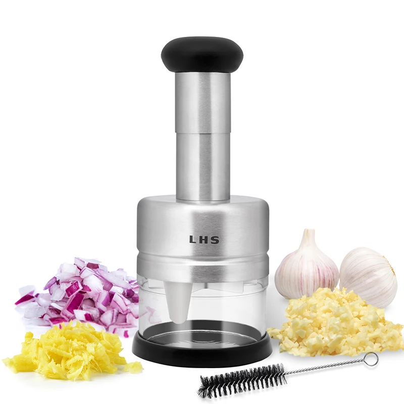 LISA ENJOYMENT Manual Onion Chopper Stainless Steel Food Chopper and Dicers for Vegetable Mini Hand Chopper for Onion and Garlic