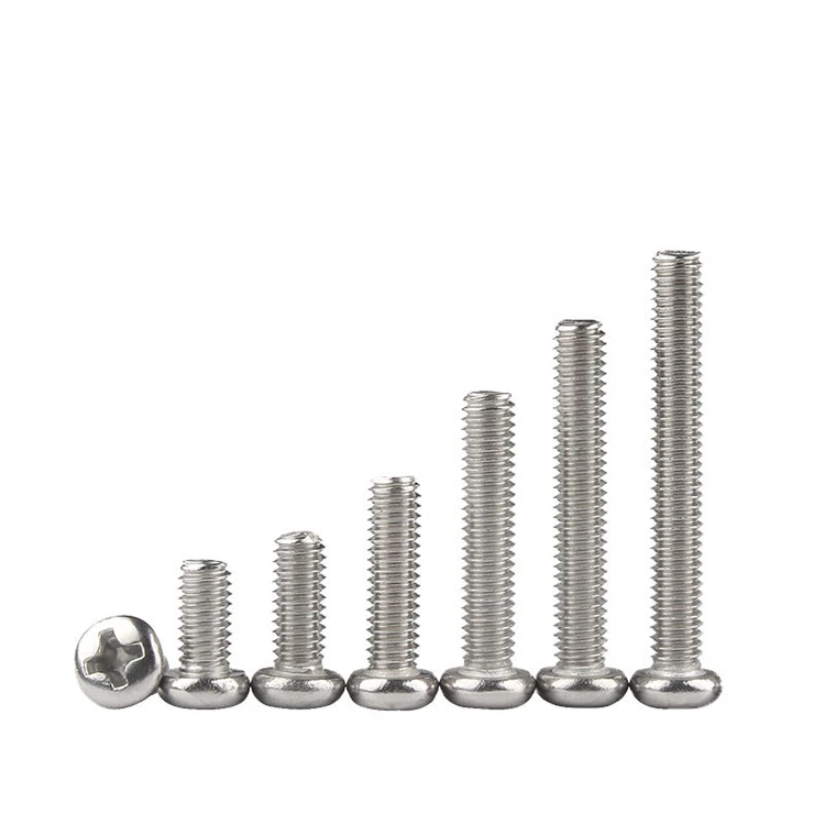 M2 M2.5 M3 M3.5 M4 M5 M6 M8 M10 304 316 Stainless Steel A2 Full Thread Phillips Pan Head Machine Screws