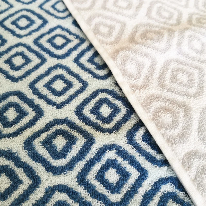 Shan Dong Towel 100% Combed Cotton Jacquard Hand Bath Towel Set With Customer Logo Embroidery