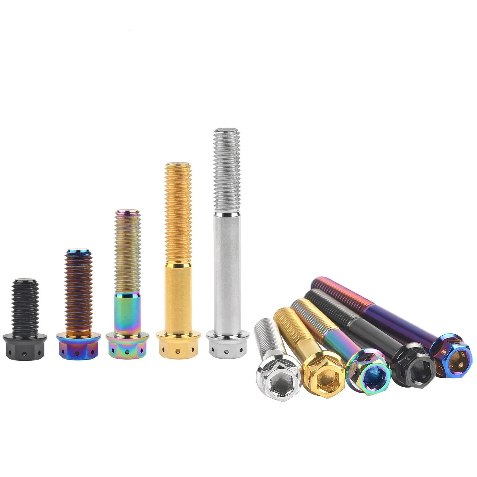 M6 M8 Torx титановые болты с шестиугольной головкой для мотоцикла двойным приводом синие фланцевые из титана