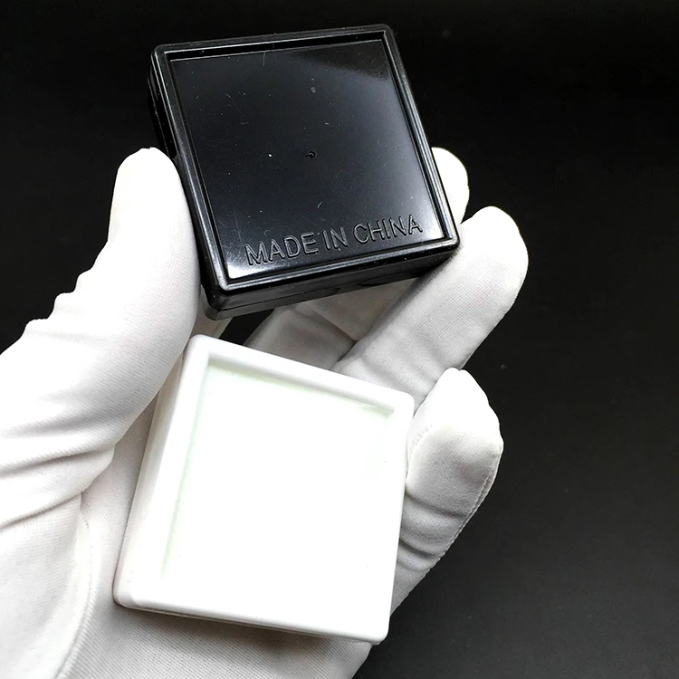 Glass cover square double-layer memory cotton acrylic color treasure ring face box transparent display gemstone box display