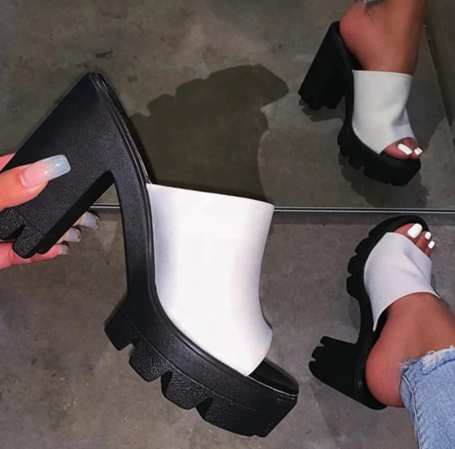 
Summer Fashion High Platform Anti-slip Sole Women Sandals Big Size 43 Ladies Slide Shoes Casual Slippers High Heel 