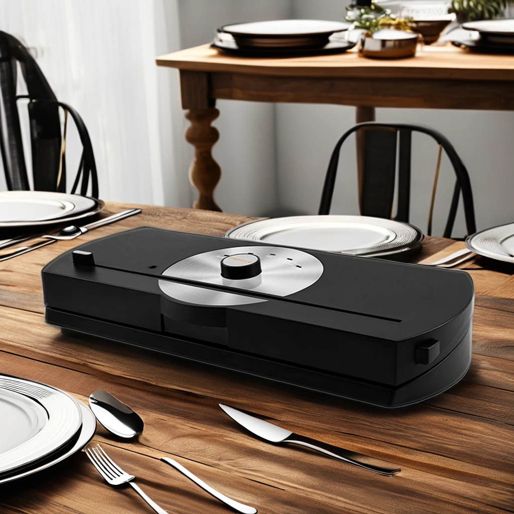 Household Vacuum Sealer Food Preservation Compact Detachable Design with Built-in Cutter Dry & Moist Food Modes