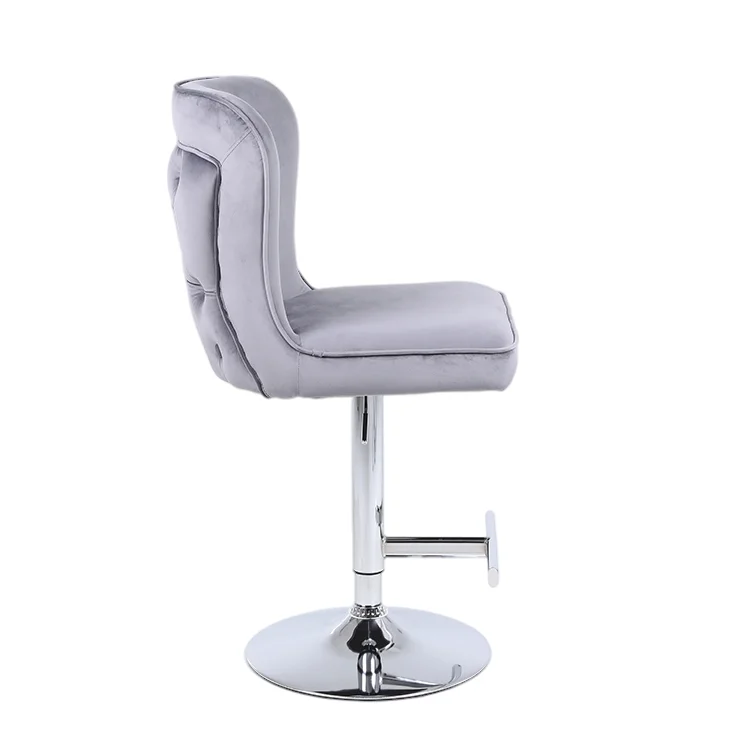 High-end modern design hotel high Commercial luxury velvet swivel bar chairs