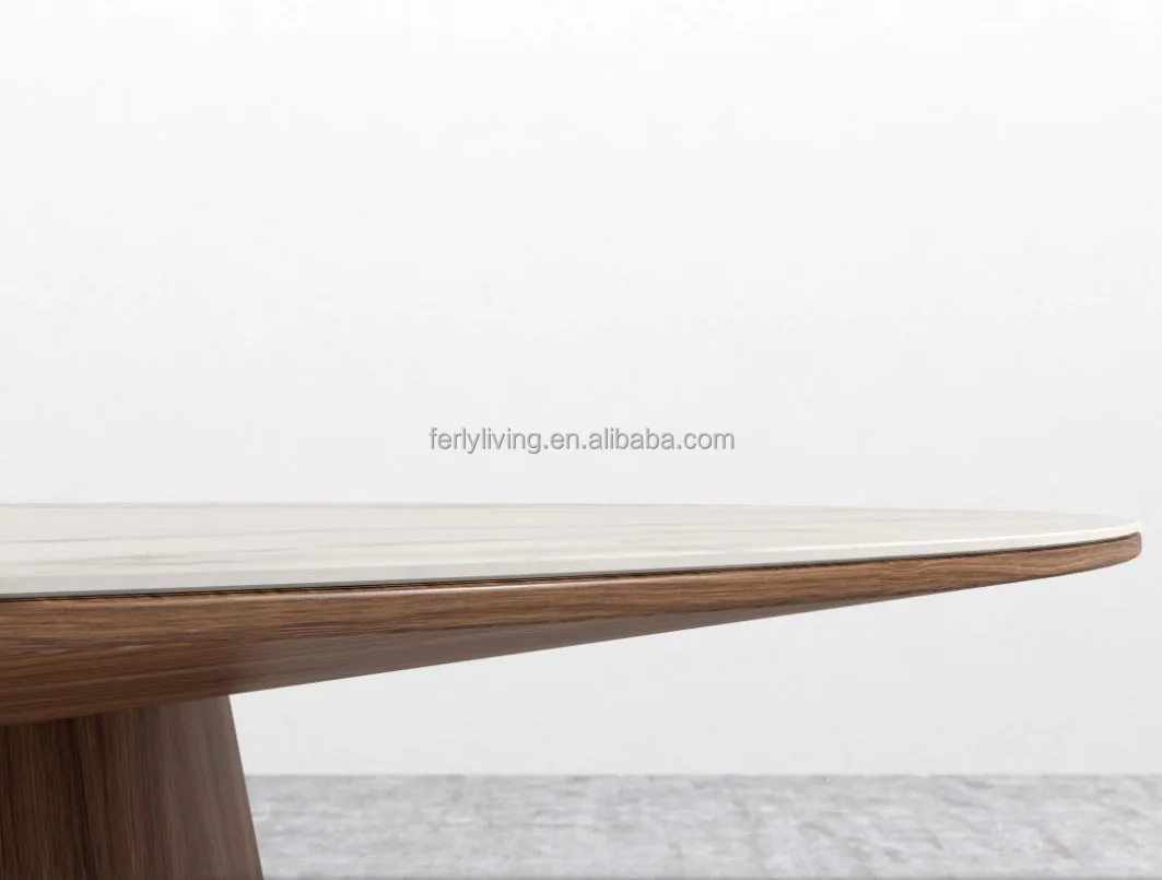 New luxury furniture dining table round dining table set solid wood oak solid wood dining table European ceramic modern style ex