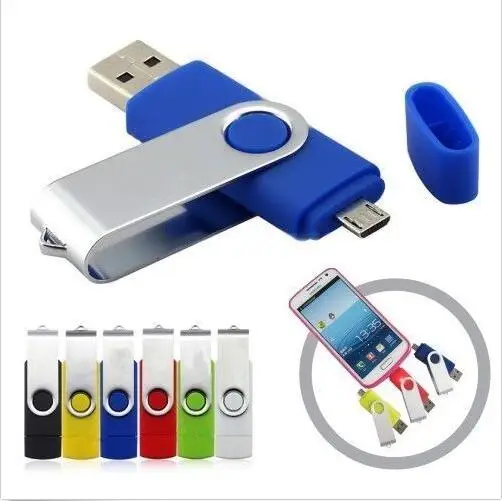 
OTG Flash Memory 2 in 1 OTG USB Flash Disk for Smart Phone Android and PC metal OTG flash drive 