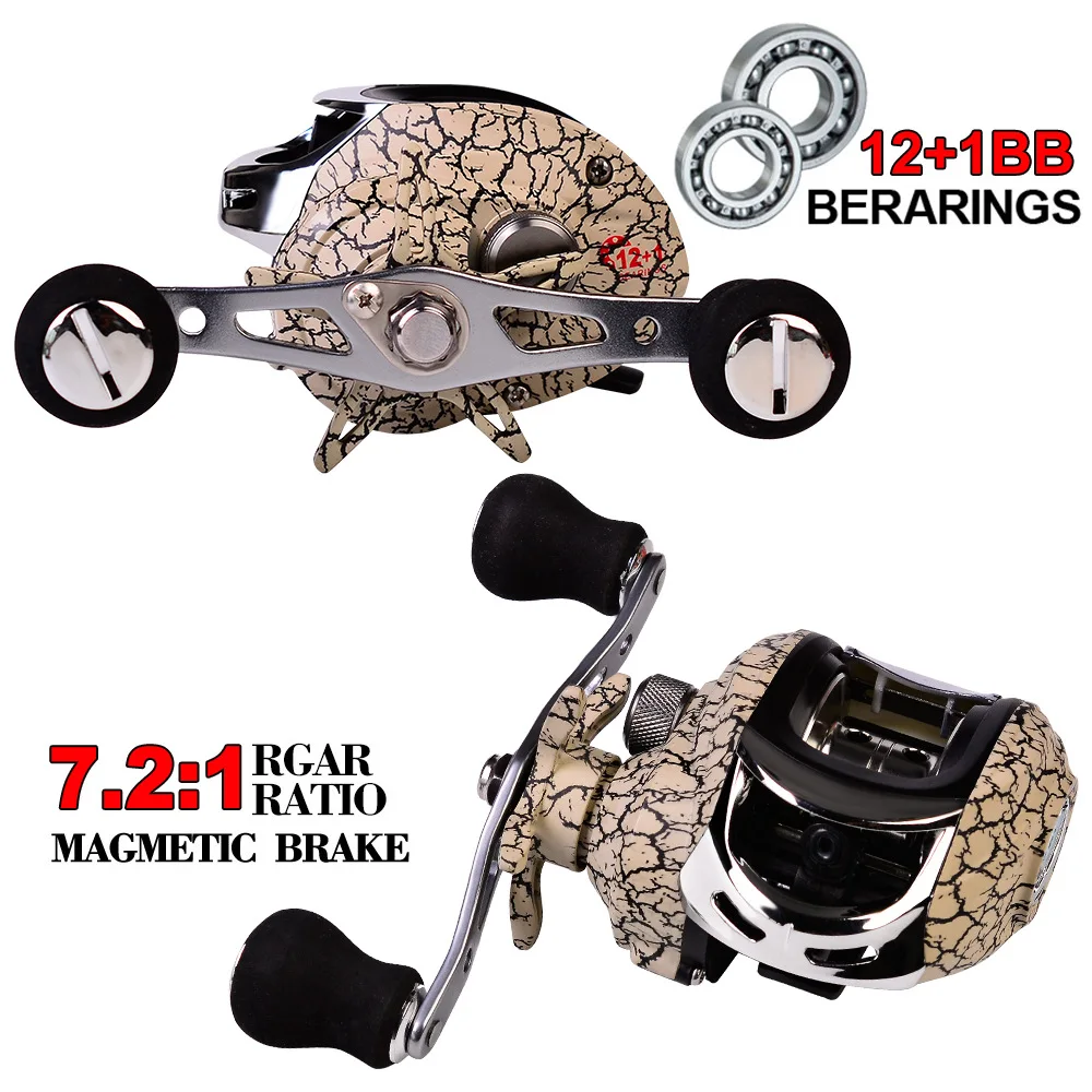 JETSHARK Fishing Reel 12+1BB 7.2:1 Fishing Reels Double line cup 10kg Max drag BaitCasting Reel