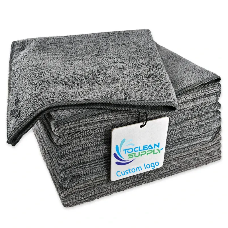 custom logo 85% polyester and 15% polyamide microfiber quick dry edgeless car cleaning cloth microfiber cleaning towels