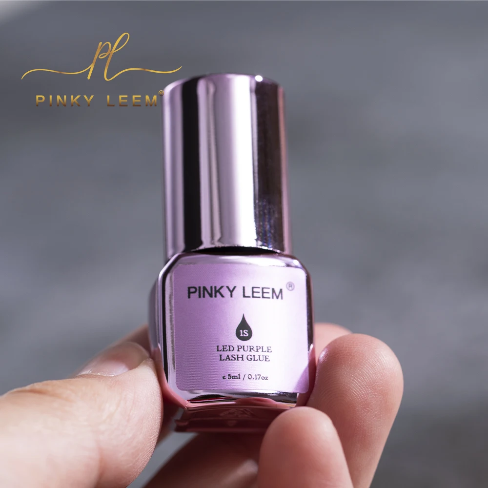 Pinky Leem Custom New Purple Lash Glue with Eyelash Extension Fast Drying Waterproof LED Light Product