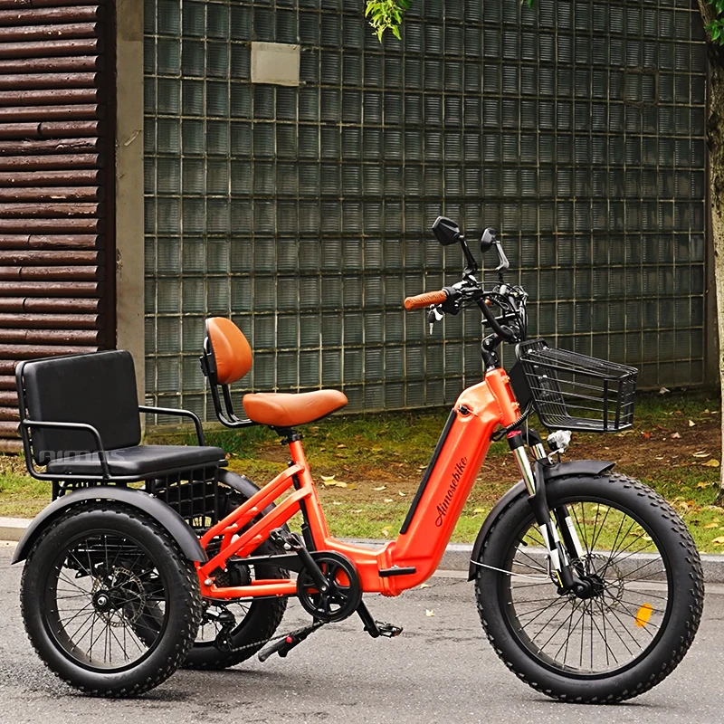 Trike for adults 3 wheel electric trike Passenger Seat folding frame with Multiple Color etrike strong frame dual battery