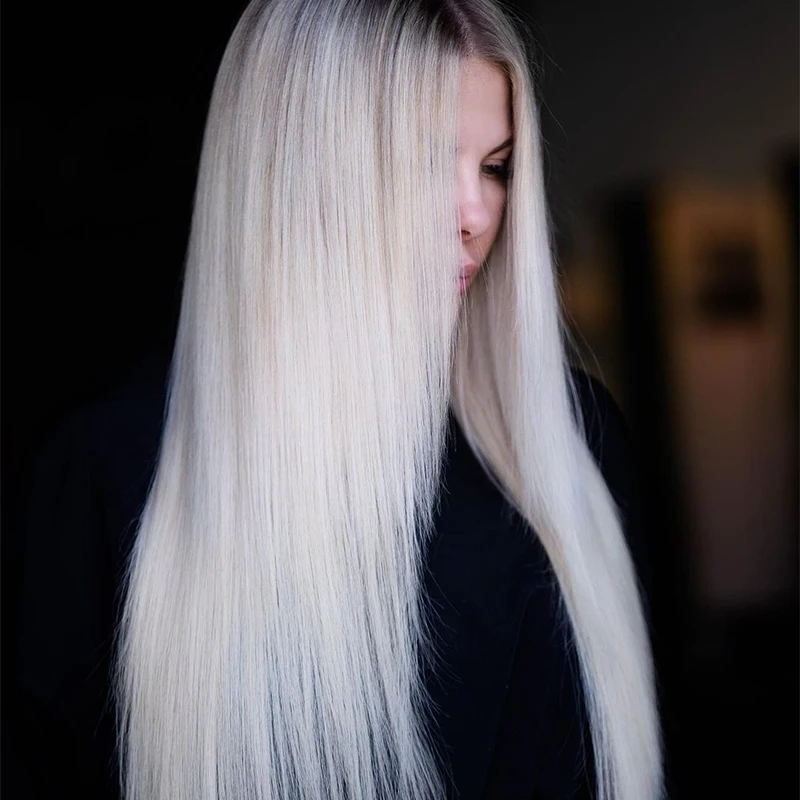 YADING Hand Tied Extensions  R8-60 Blonde 100% Raw Human hair Double Drawn Cuticle Aligned Virgin Hair invisible hair wefts