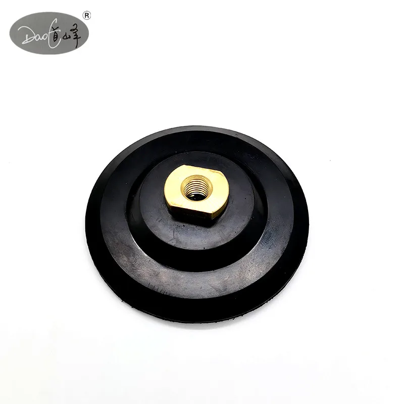 4' Diamond Rubber Backer Pad for Sanding Flexible Hook and Loop Backing with 5/8-11 Arbor for Angle Grinder