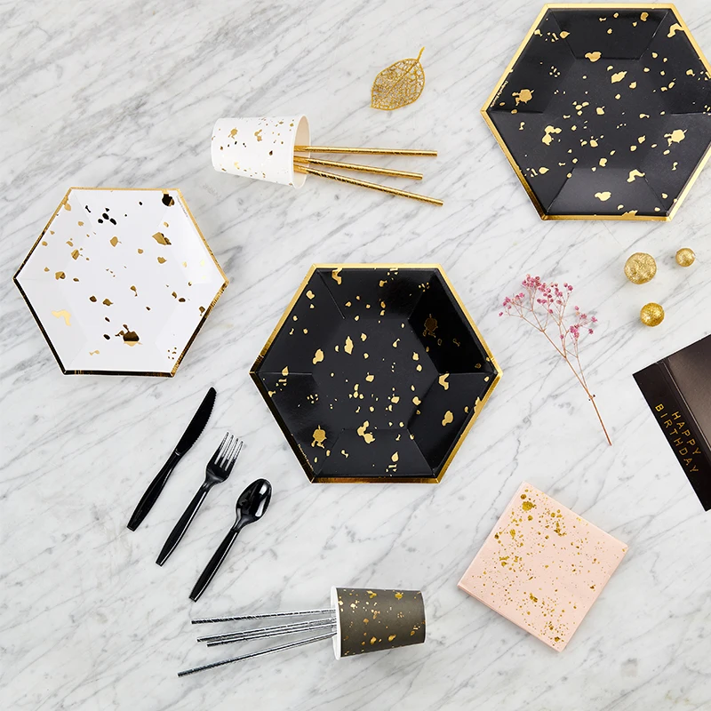 disposable paper plates custom party plate round dessert plate dish for sale