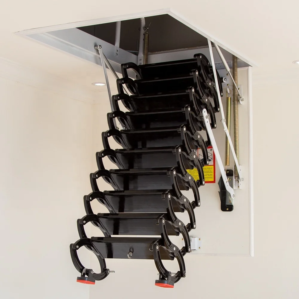 Attic Hoist Folding Step Ladder Roof Access Extending Stairs