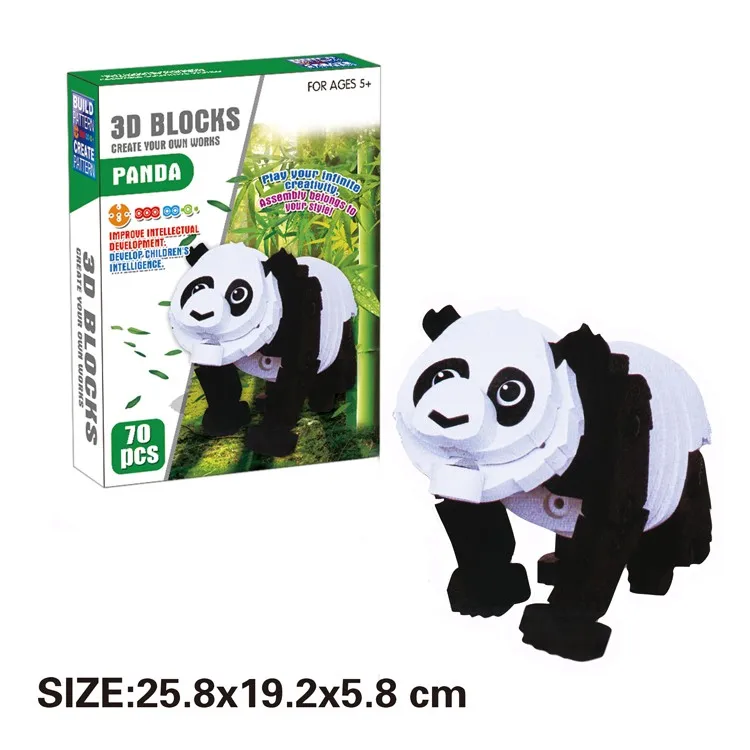 Wholesale colorful stacking toys 3d animal puzzle mini building blocks set for kids