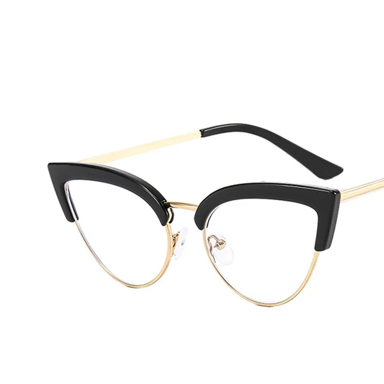 High Quality Cat Eye Half Frame Glasses Fashionable Anti Blue Light Optical Glasses Frame