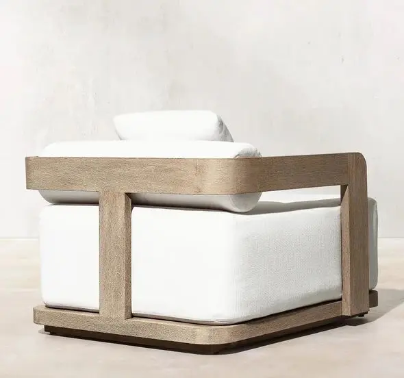 Luxury All-weather Waterproof Teak Garden Furniture Set Outdoor Sectional Patio Furniture Lounge Solid Teak Garden Sofa Set