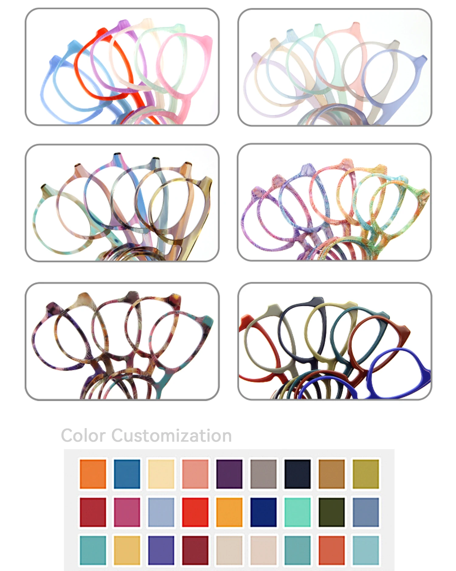 Hot Selling Matt Shine Colorful acetate frame monture de lunette