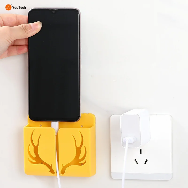 TV mobile remote control storage box Bedroom perforation-free wall hanging box wall storage shelf