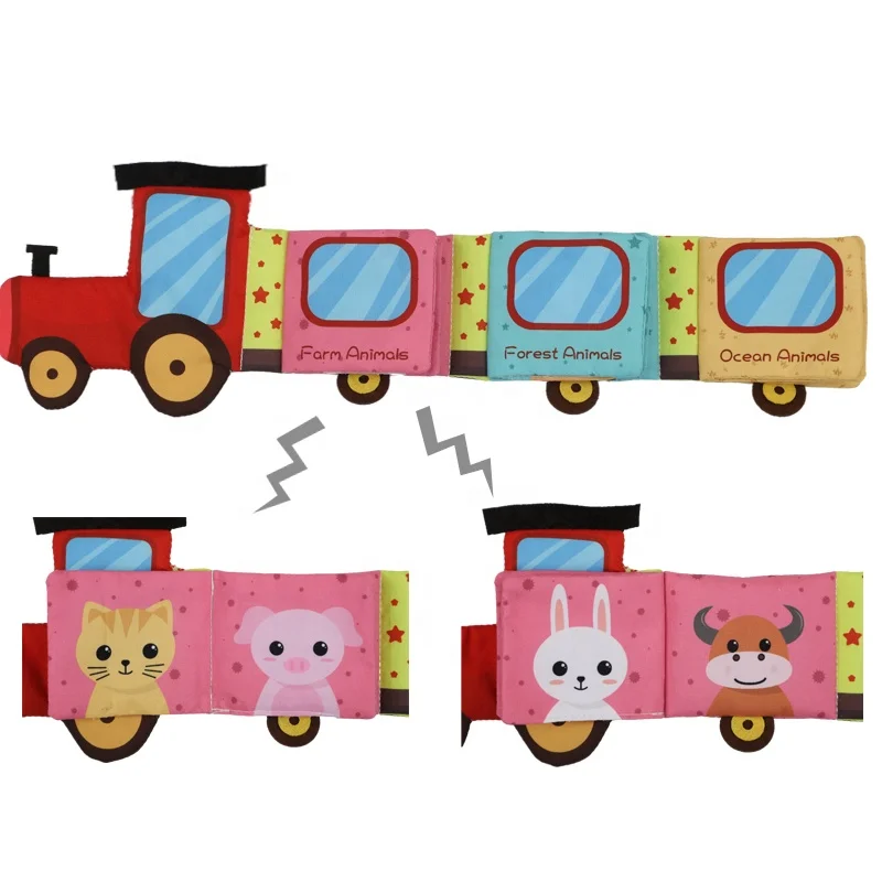 Interactive fabric ocean creatures cloth book tactile stimulation sensory development crab tail baby fabric book