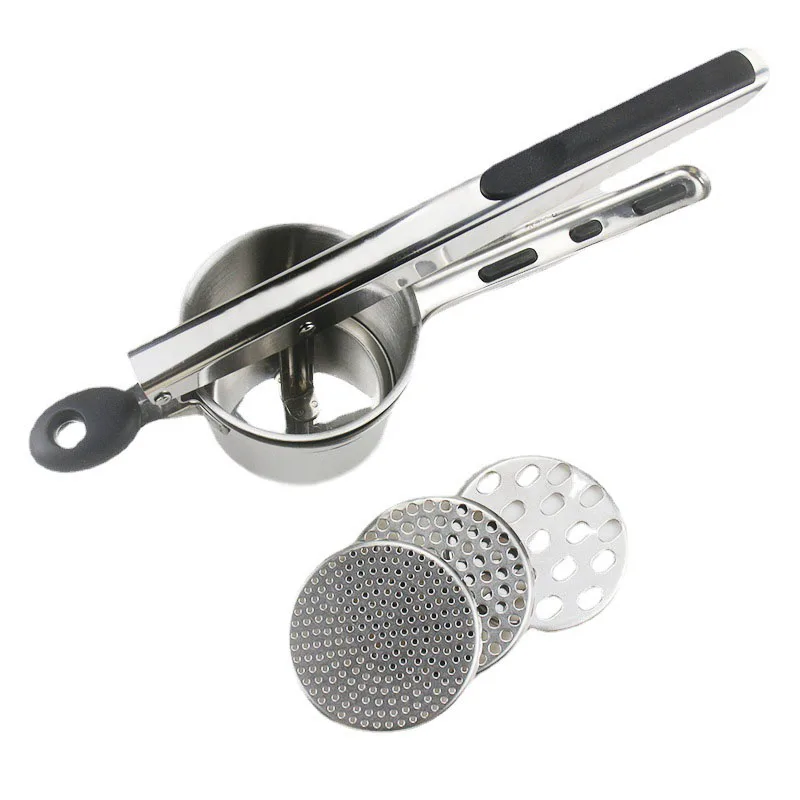 Amazon Hot Sale Kitchen Accessories Potato Masher Professional Stainless Steel Mash Potato Ricer Fruit Press Vegetable Cutters