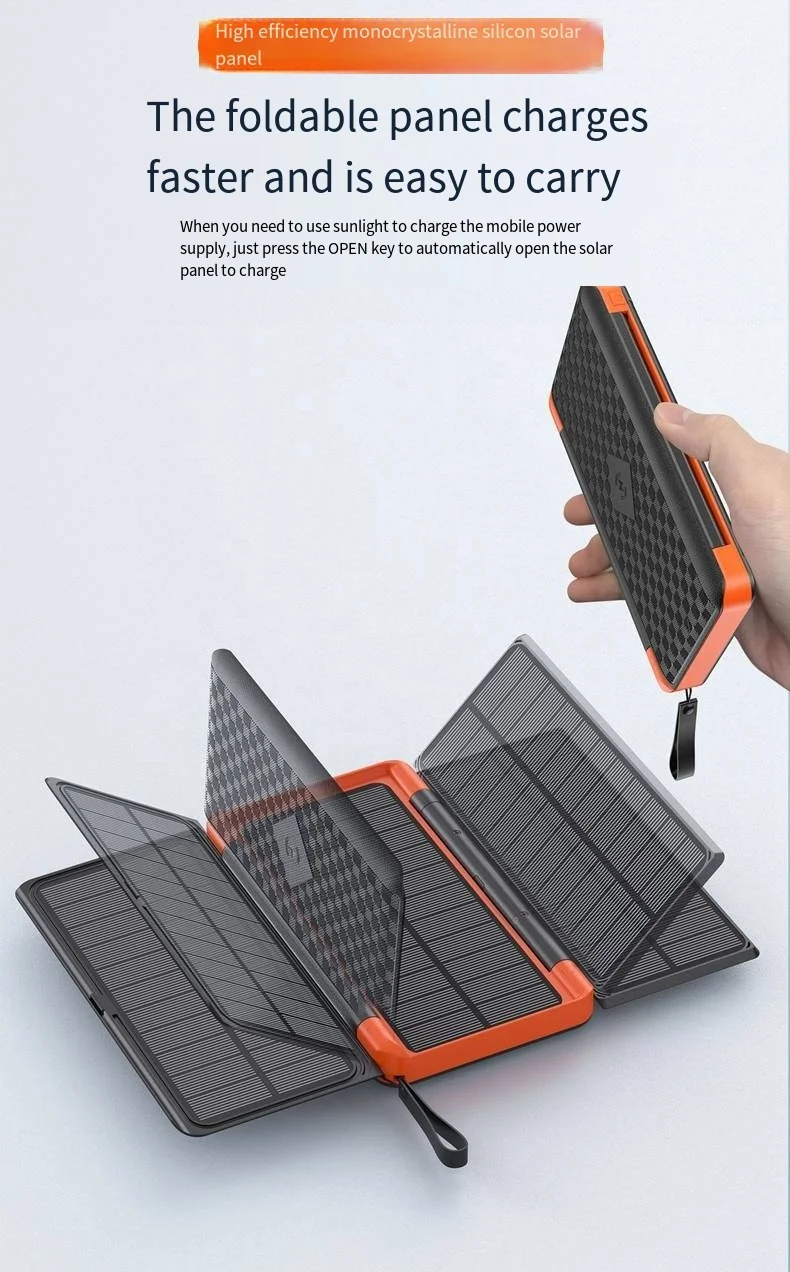 Portable  Solar Panels Charging Power bank  Energy Storage 26800mah   Solar Panels Charging Power bank for outdoor