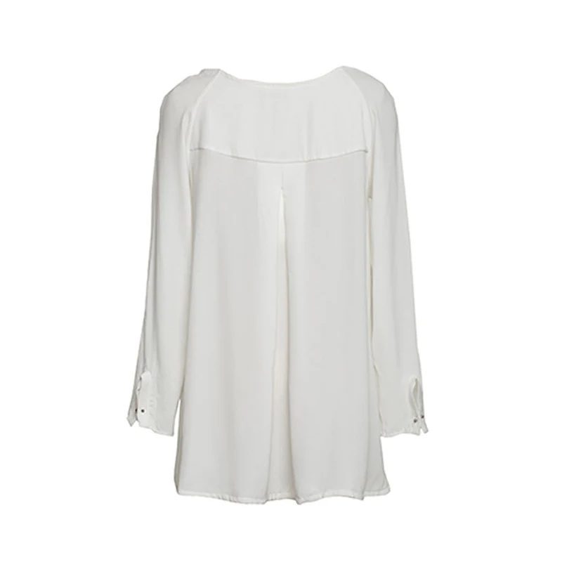 
Best quality new fashion designs long sleeves round neckline women white t-shirts 