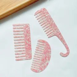 Wholesale 3Pcs Pink Personalized Wide Tooth Cellulose Acetate Comb Set