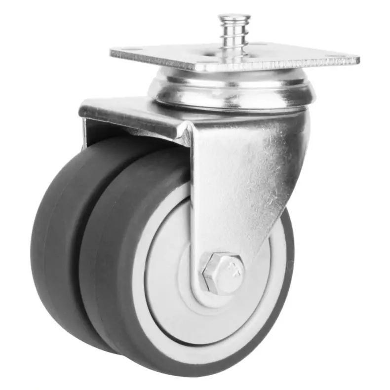 4 дюйма 4 дюйма M16 двойное колесо ролик для отеля с фрикционным кольцом