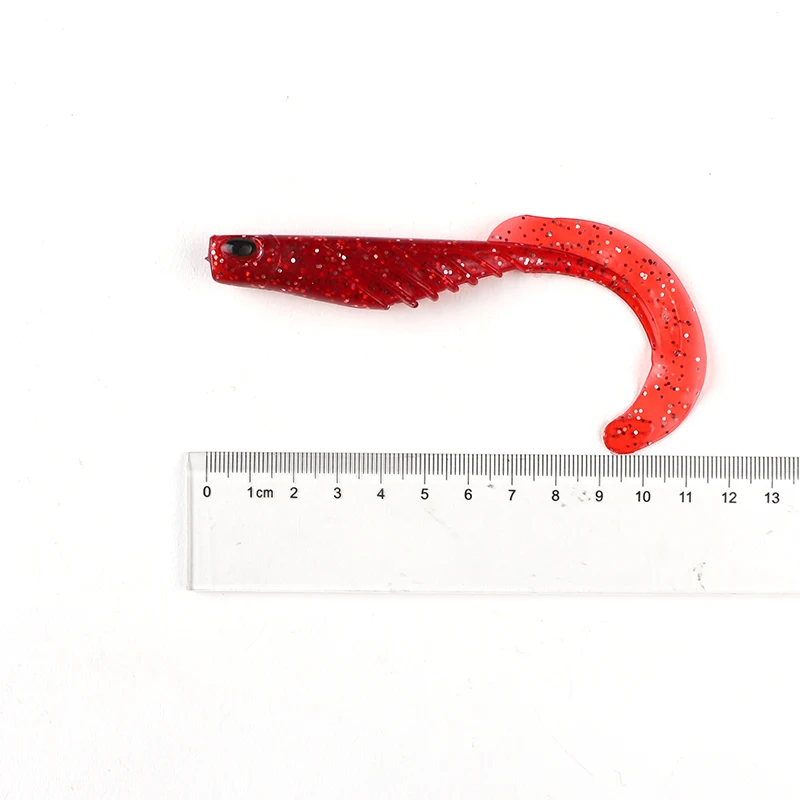 SUPERIORFISHING Soft Bait Twin Tail 3D Eyes Flat Head 105mm 8g Artificial Bait Soft Fishing Lure CY101